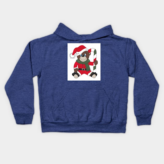 CHRISTMAS Teddy Bear Lover Kids Hoodie by SartorisArt1